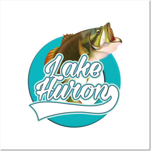Lake Huron USA fishing logo Wall Art by nickemporium1